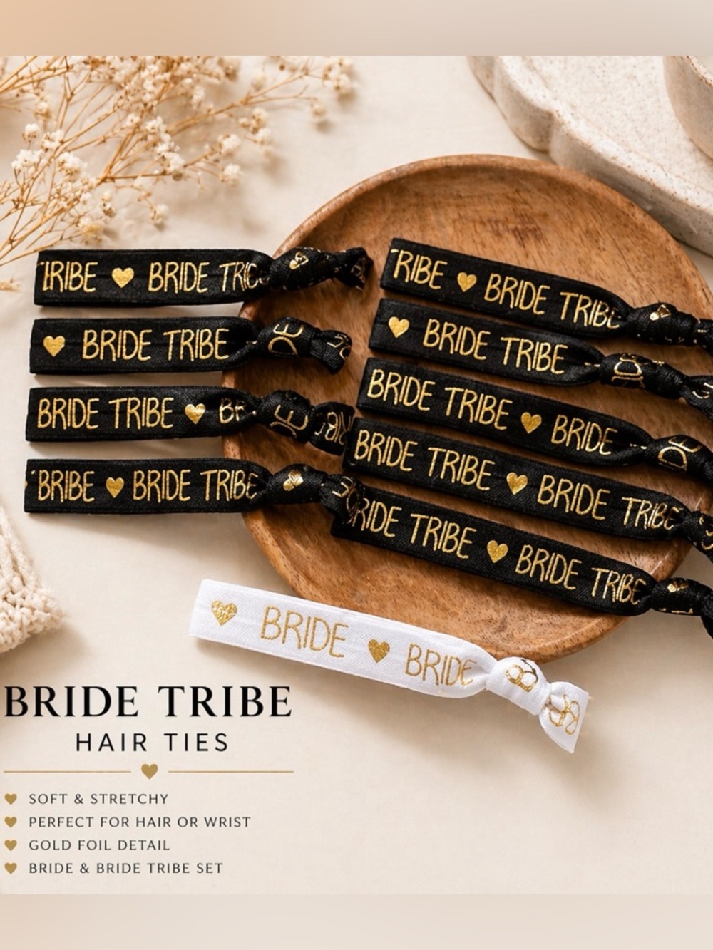 Bride Tribe Hair Ties & Bracelet Stacks